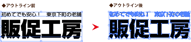 アウトライン前/アウトライン後